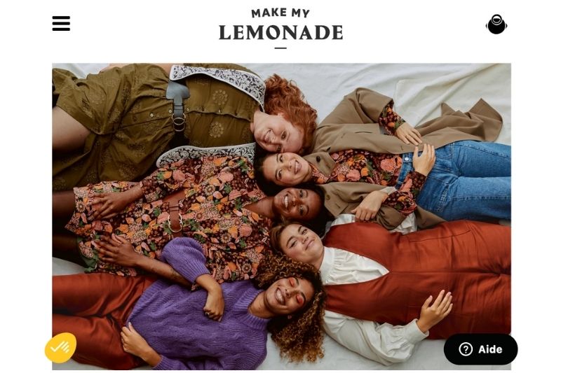 homepage du site make my lemonade