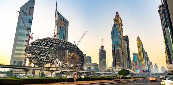 Vue paysage de la ville de Dubaï